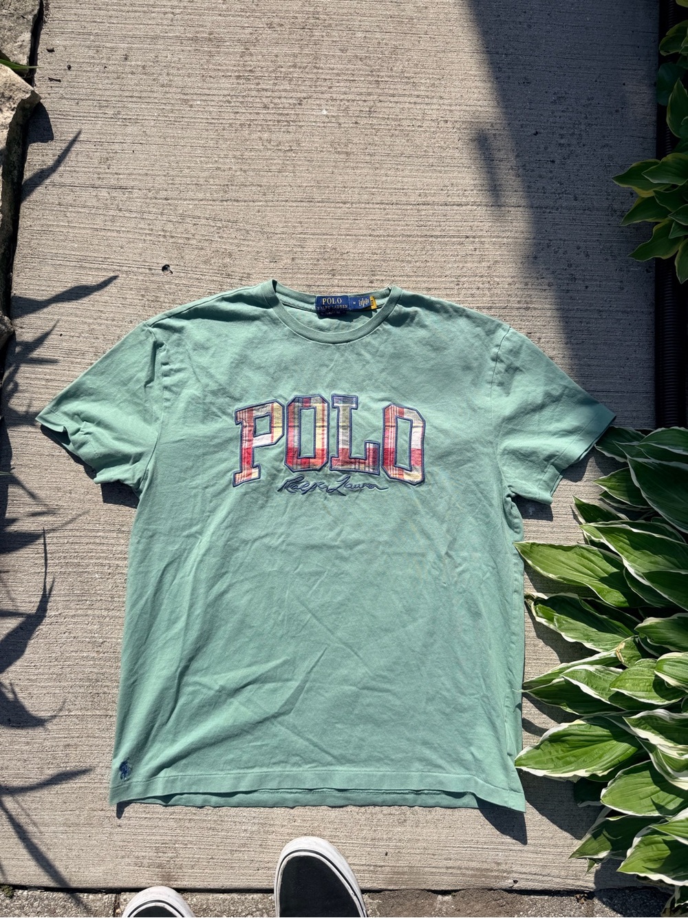 Polo by Ralph Lauren Mint Green Multicolor POLO Logo Tee M